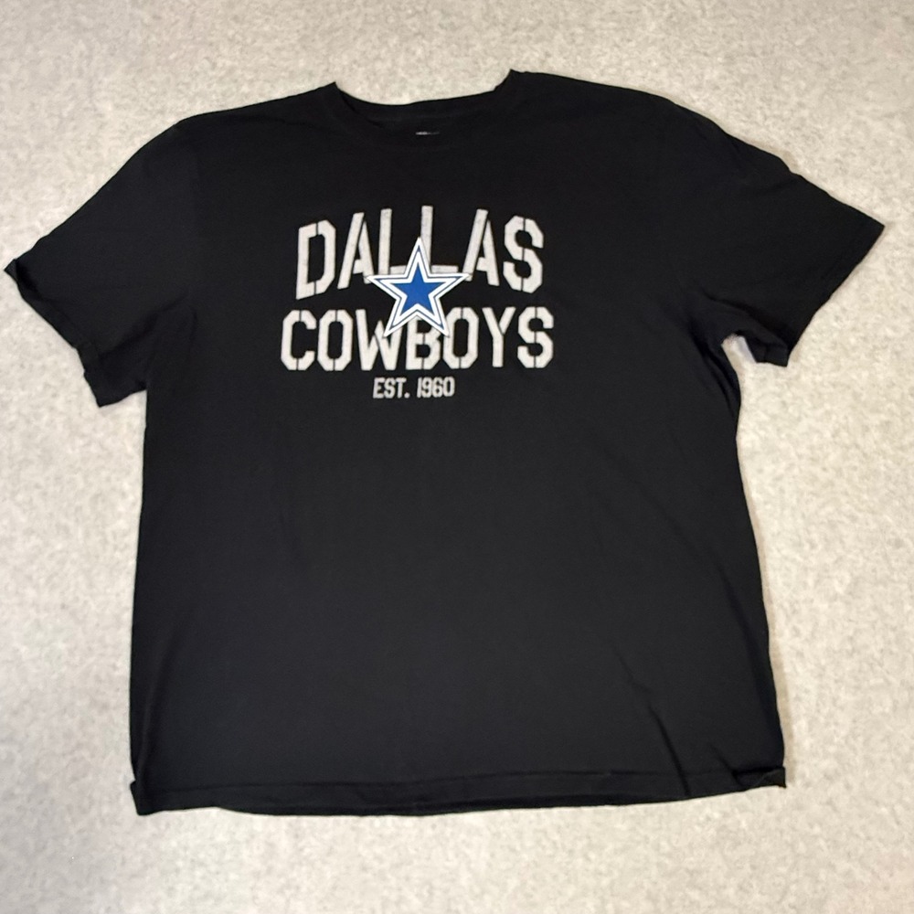 Dallas Cowboys Authentic Mens 2XL Black T-Shirt Est 1960 Graphic Tee RN122757